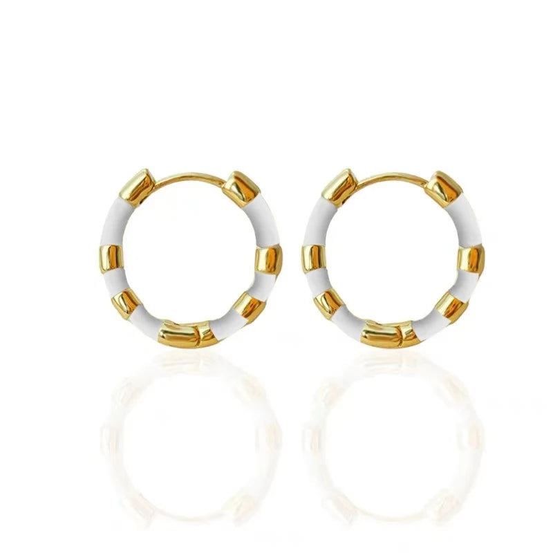 Colorful Enamel Mini Round Earrings | Fashion Jewelry for Women