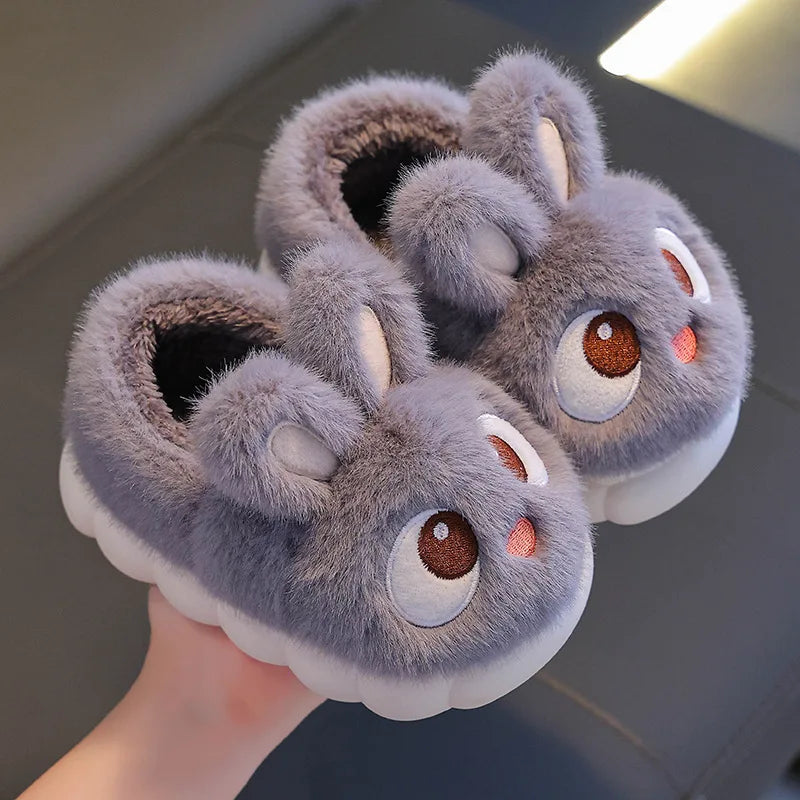 Kids Cute Rabbit Plush Slippers | Warm Winter House Shoes