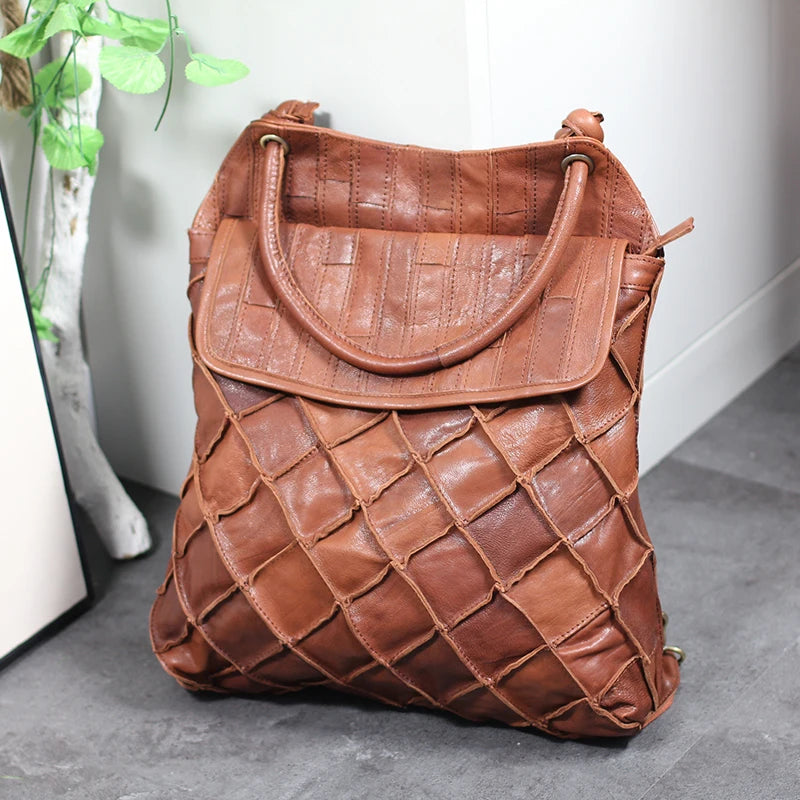 Multifunctional Leather Backpack for Women | Large Capacity Travel Bag