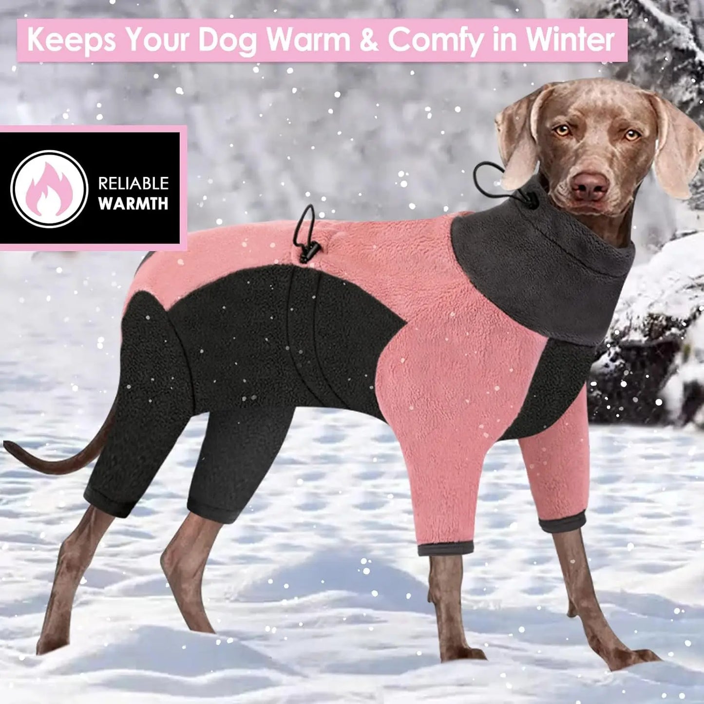 Dog Winter Coat | Warm Pullover Fleece Pajamas for Cold Weather