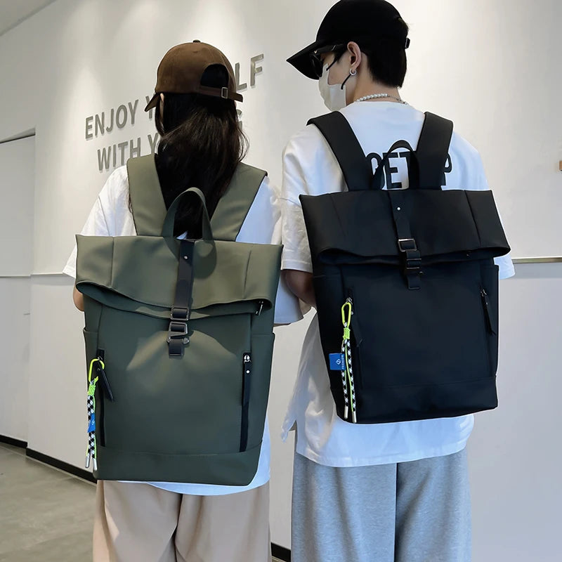 Women's Large Nylon Roll Top Backpack | Versatile Travel Companion