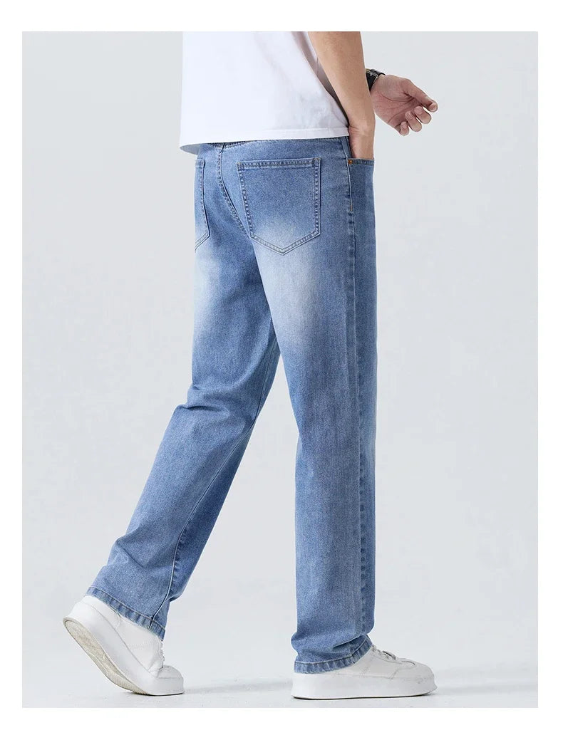 Men's Summer Thin Straight Jeans | Breathable & Comfortable Trousers
