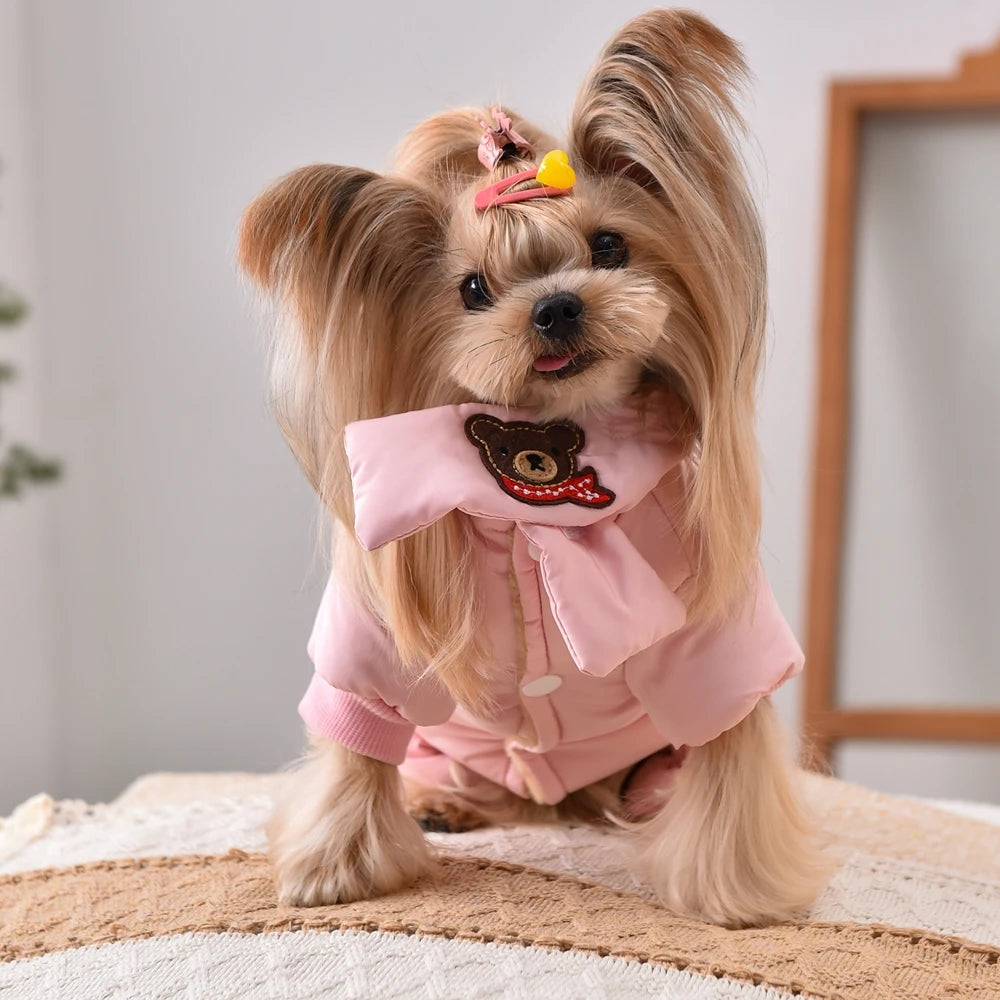 Cute Bear Scarf Costumes for Small Dogs | Stylish Puppy Parkas