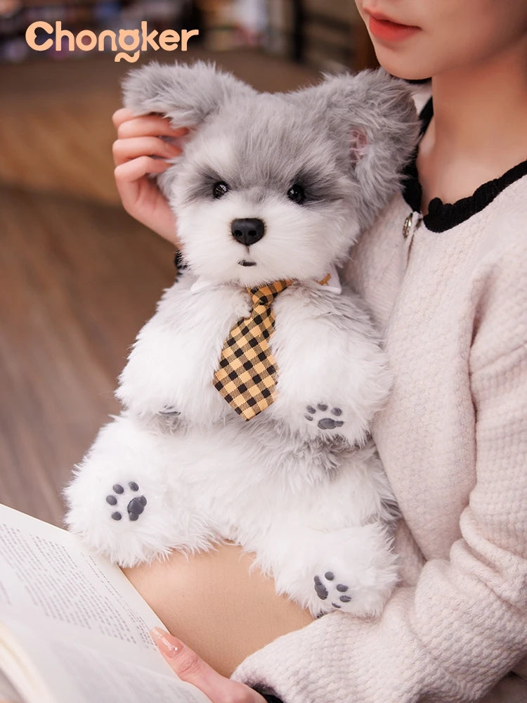 Trendy Cartoon Schnauzer Plush Backpack | Stylish Women's Bag