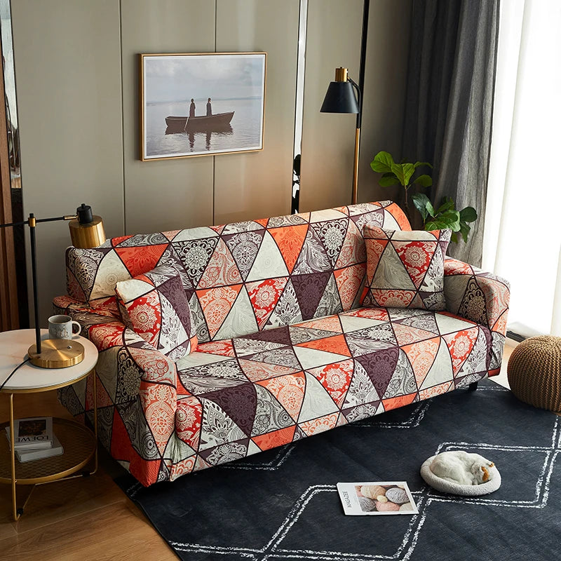 Elastic Living Room Sofa Covers | Dustproof & Machine Washable