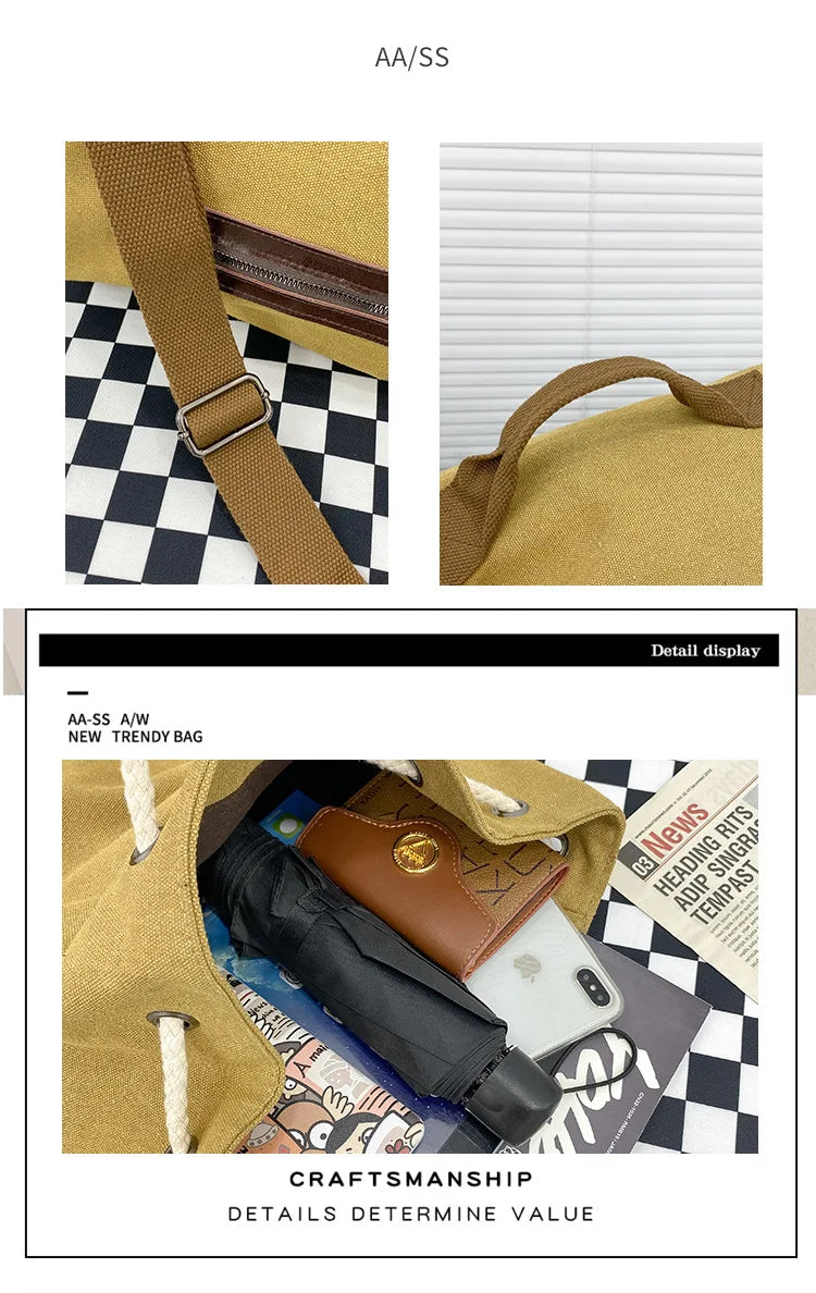 Retro Canvas Backpack Shoulder Bag | Stylish & Functional Gear