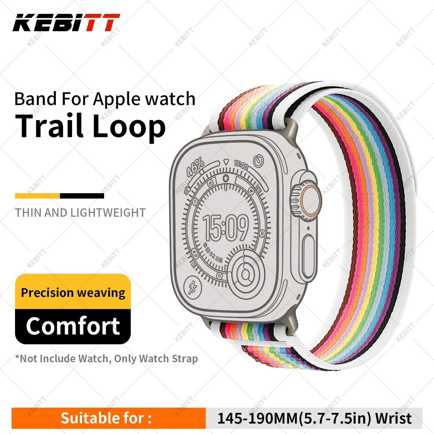 High-Quality Nylon Strap for Smartwatches | Natural Titanium Finish