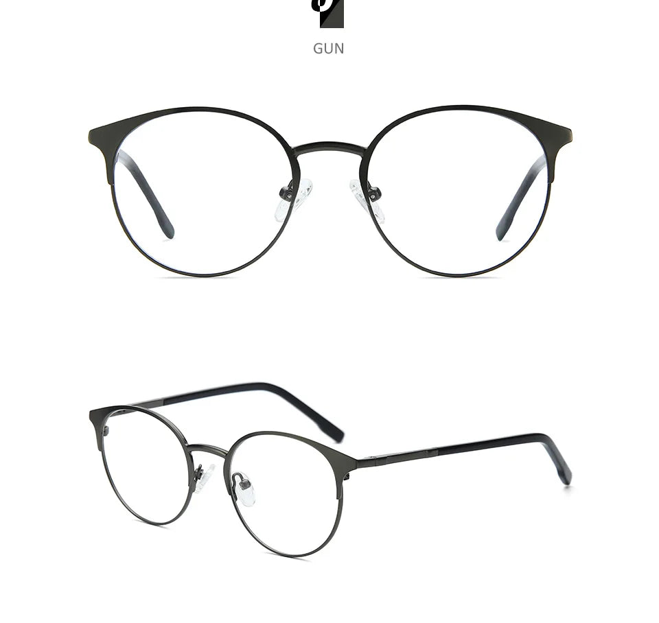 Trendy Round Progressive Metal Prescription Eyeglasses for All