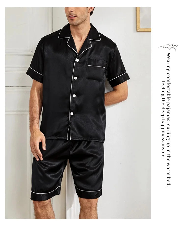 Men's Summer Pajamas Set | Comfortable Short Sleeve Sleepwear