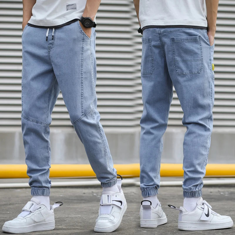 Men's Harem Denim Cargo Pants | Casual Streetwear Joggers