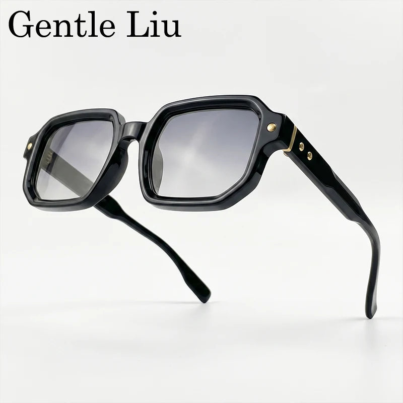 Vintage Photochromic Square Sunglasses for Men | Retro Steampunk Style