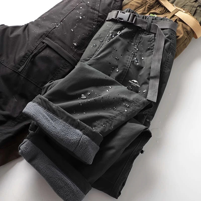 Thick Waterproof Fleece Cargo Pants for Outdoor Adventures