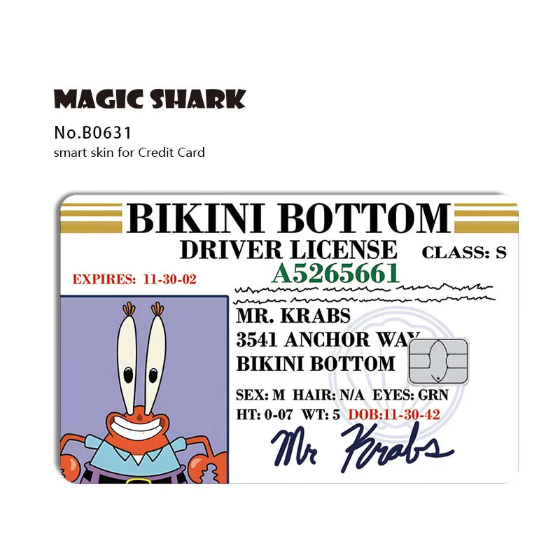 Cartoon Waterproof Skin Cover Sticker for Credit and Debit Cards
