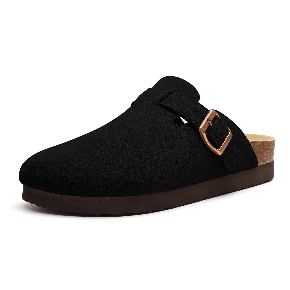 Shevalues Suede Clogs For Women Men Summer Cork Mules Soft Footbed Sandals With Arch Support  New Leisure Fashion Genuine Clogs