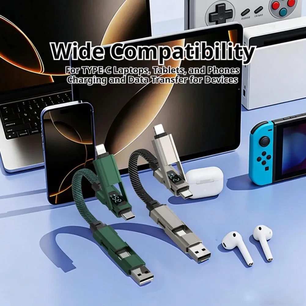 4 in 1 Keychain Charging Cable | Versatile USB C Cable with Display