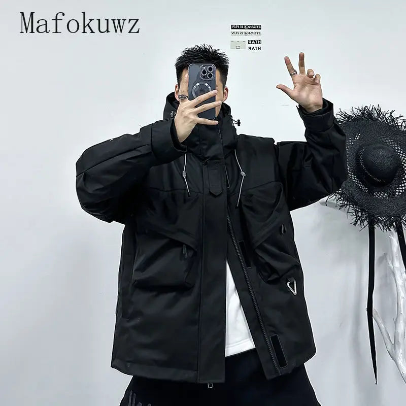 Men's Casual Hooded Parka | Warm Multi-Pocket Winter Jacket