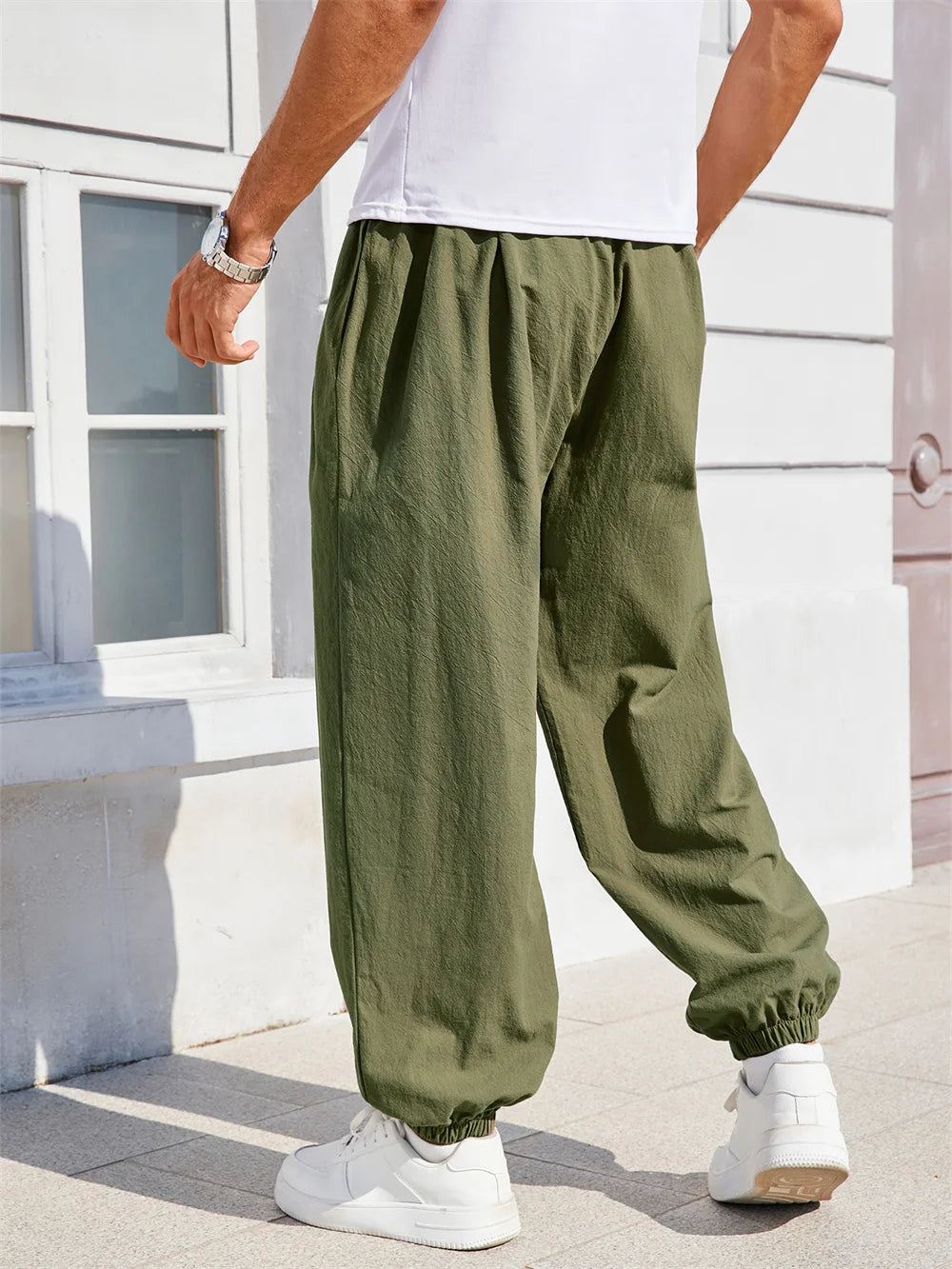 Men's Loose Fit Harem Pants | Cozy Cotton-Linen Lounge Joggers