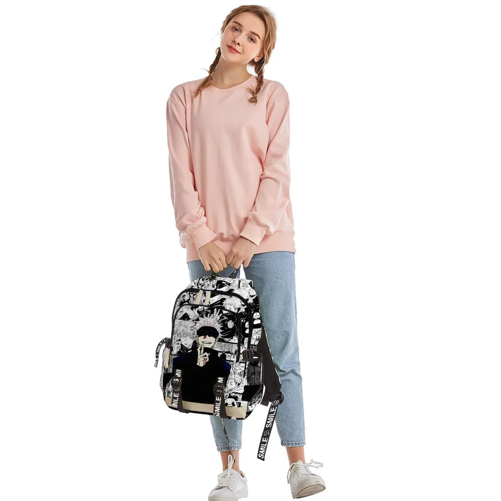 Anime-Inspired School Backpack | Trendy Laptop Bag for Teens