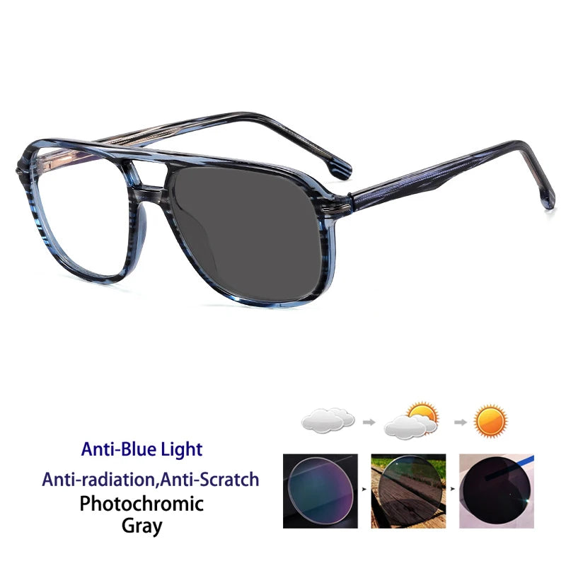 Retro Double Beam Pilot Optical Glasses | Anti Blue Light Eyewear
