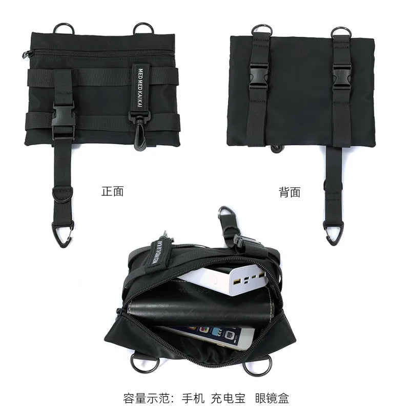 Tactical Techwear Style Crossbody Sling Bags Men Multi-function Chest Bags Y2K High Street Waist Bags Bolsos Para Hombre сумка