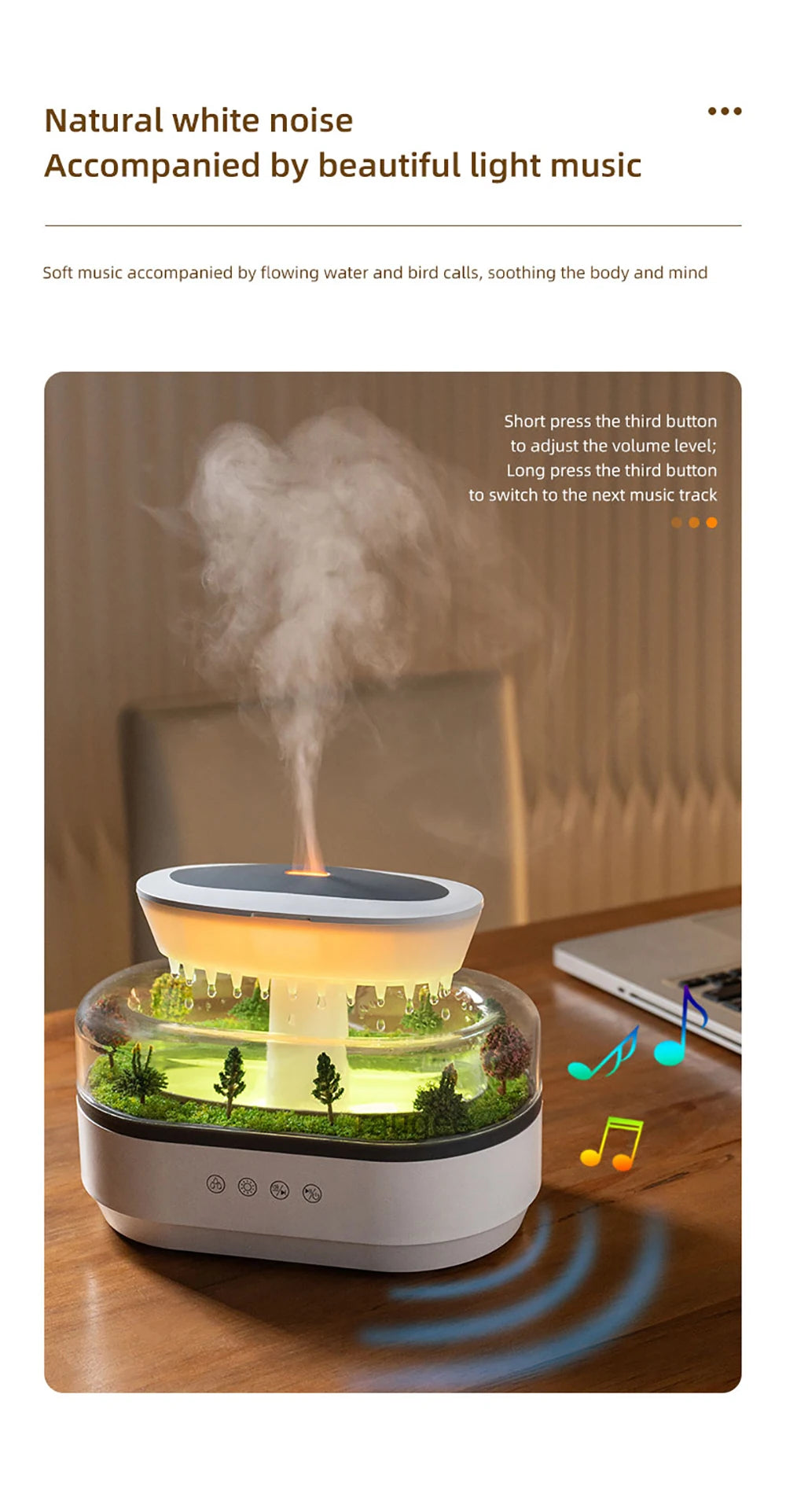 Essential Oils Humidifier and Aromatherapy Diffuser with Music