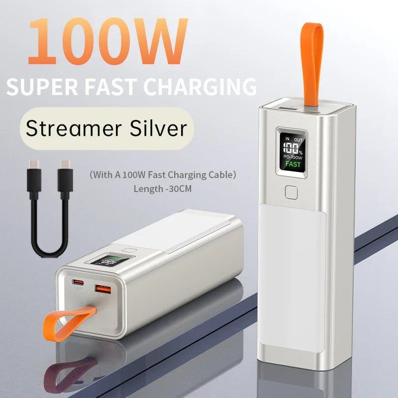 100W Power Bank 100000mAh with Headlamp | Fast Charging External Battery