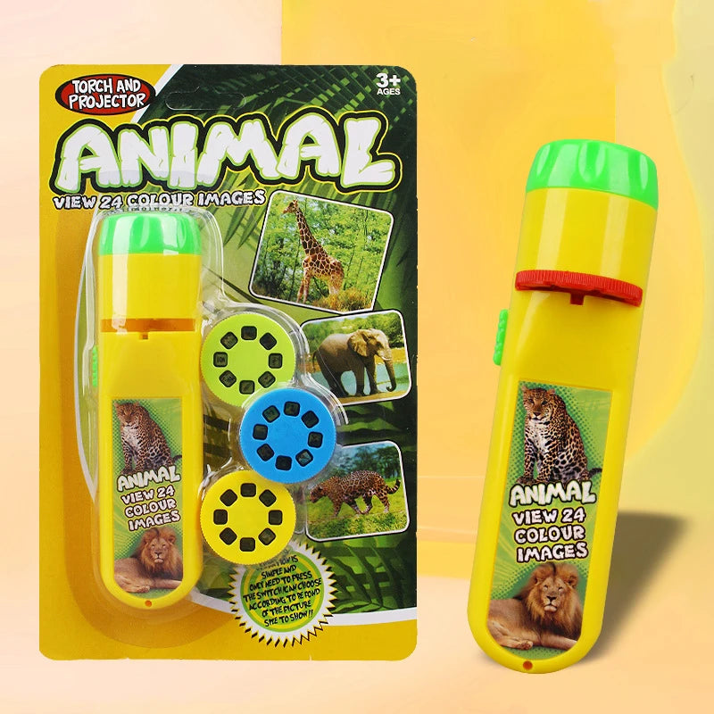 Cute Cartoon Projector Flashlight | Fun Bedtime Learning Toy