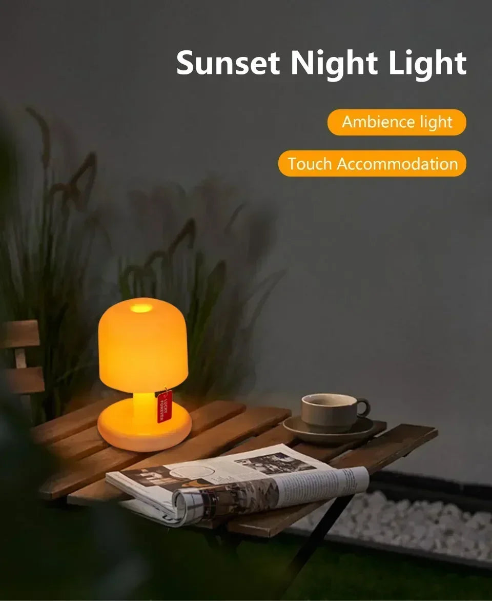 Creative USB Rechargeable Sunset Night Lamp | Mushroom Design