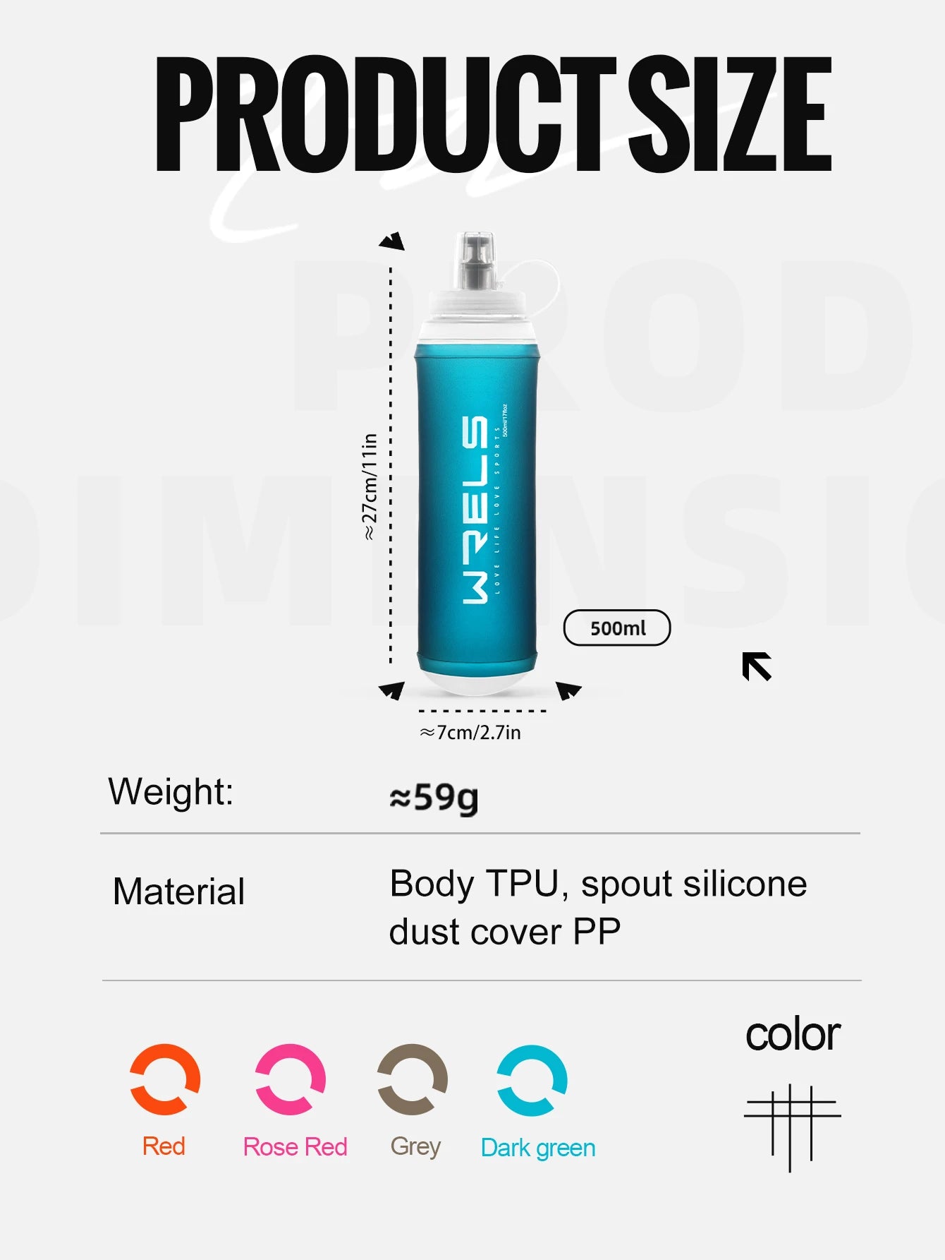 500ML Collapsible Sports Water Bottle | BPA-Free Soft Flask