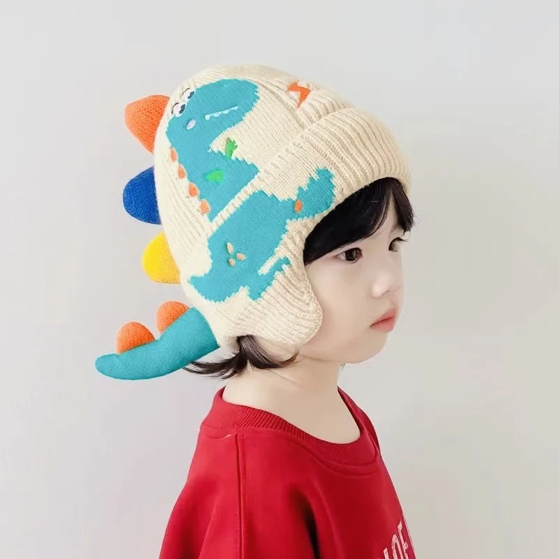 Winter Dinosaur Earflap Hat | Cute Thermal Cap for Kids