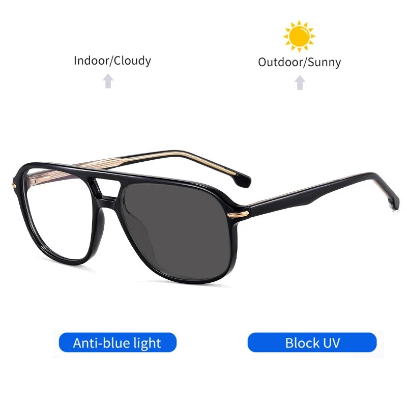 Retro Double Beam Pilot Optical Glasses | Anti Blue Light Eyewear
