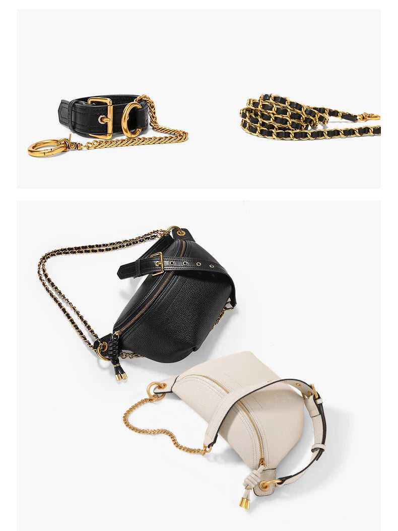Stylish Women's Genuine Leather Waist Pack | Trendy Belt Bag
