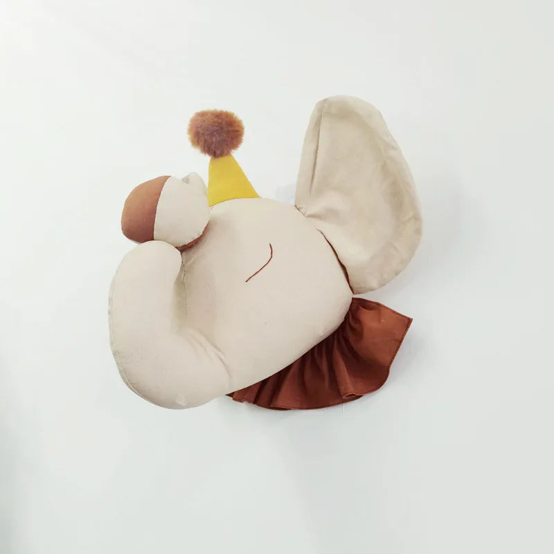 Adorable Elephant Head Wall Decoration | Charming Plush Toy
