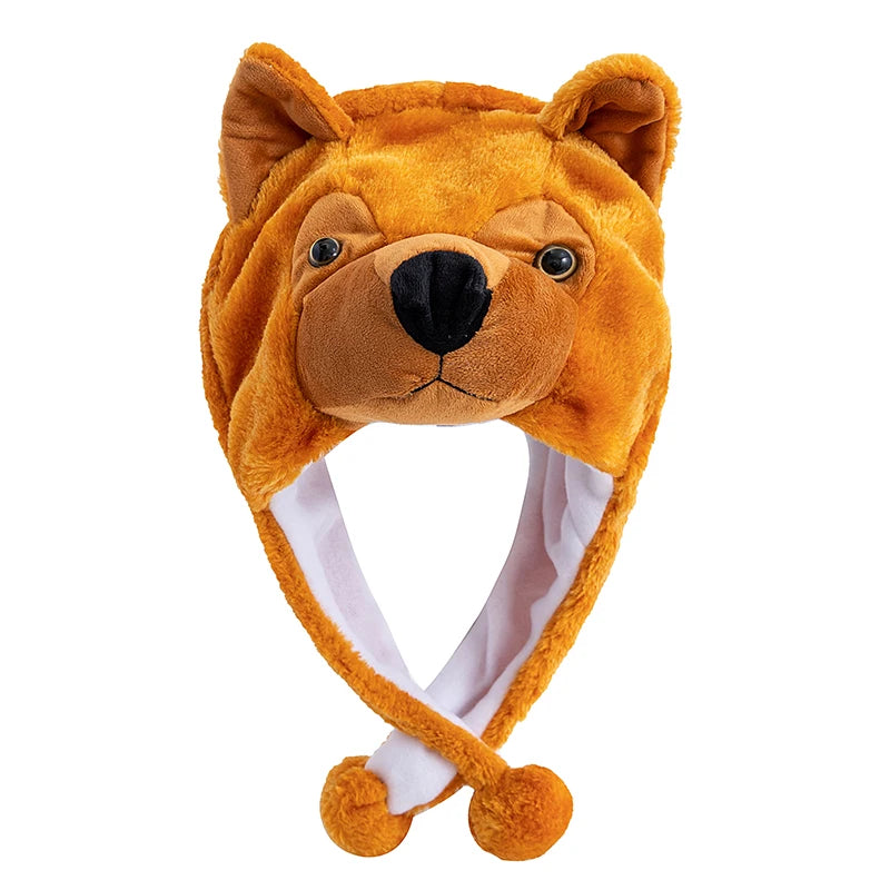 Unisex Funny 3D Bulls Head Plush Winter Beanie | Cozy Cartoon Hat