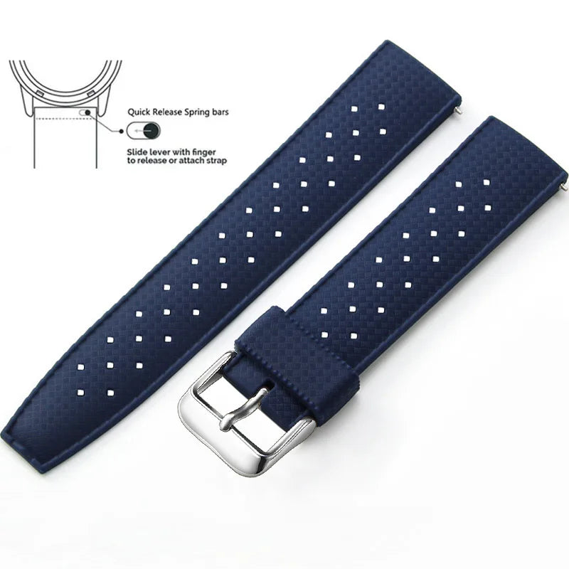 Tropical Silicone Watch Band | Quick Release Rubber Strap