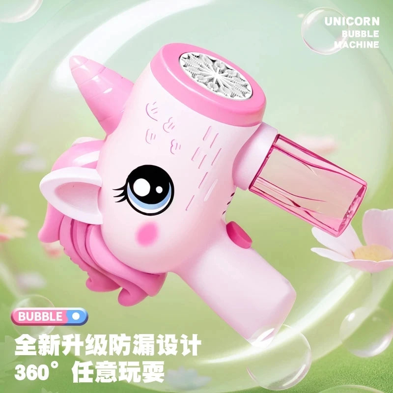 Unicorn Electric Bubble Gun | Automatic Soap Blower for Kids