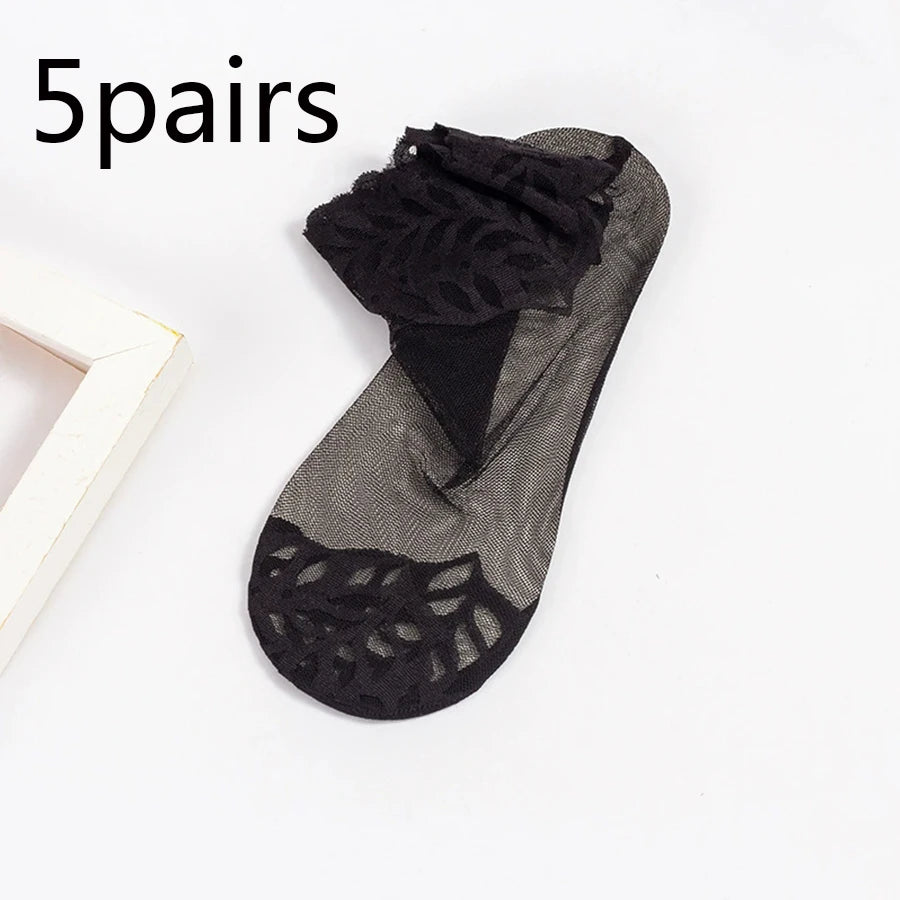 Women's Breathable Mesh Lace Socks | Stylish Summer Short Stockings