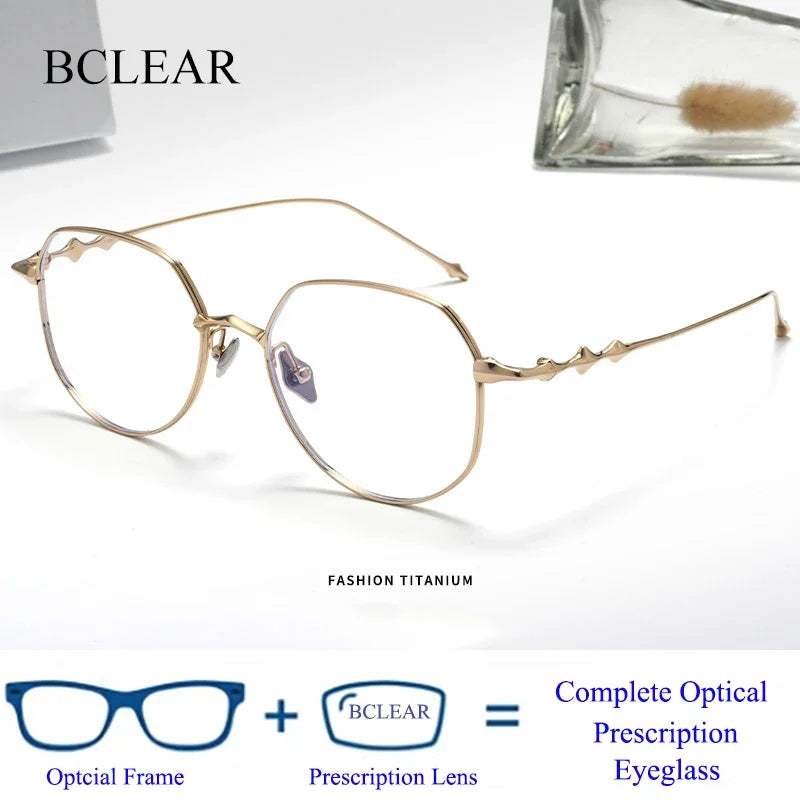 Ultra-light Polygonal Myopia Eyewear for Women - Stylish Prescription Glasses
