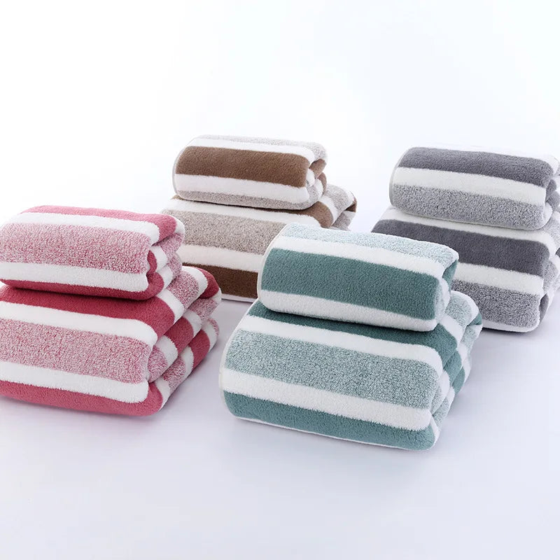 Soft Striped Towel Set | Quick Drying & Absorbent Towels