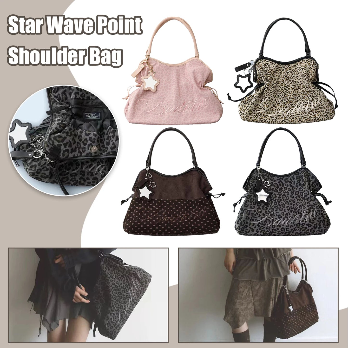 Large Capacity Leopard Print Tote Bag | Trendy Shoulder Handbag
