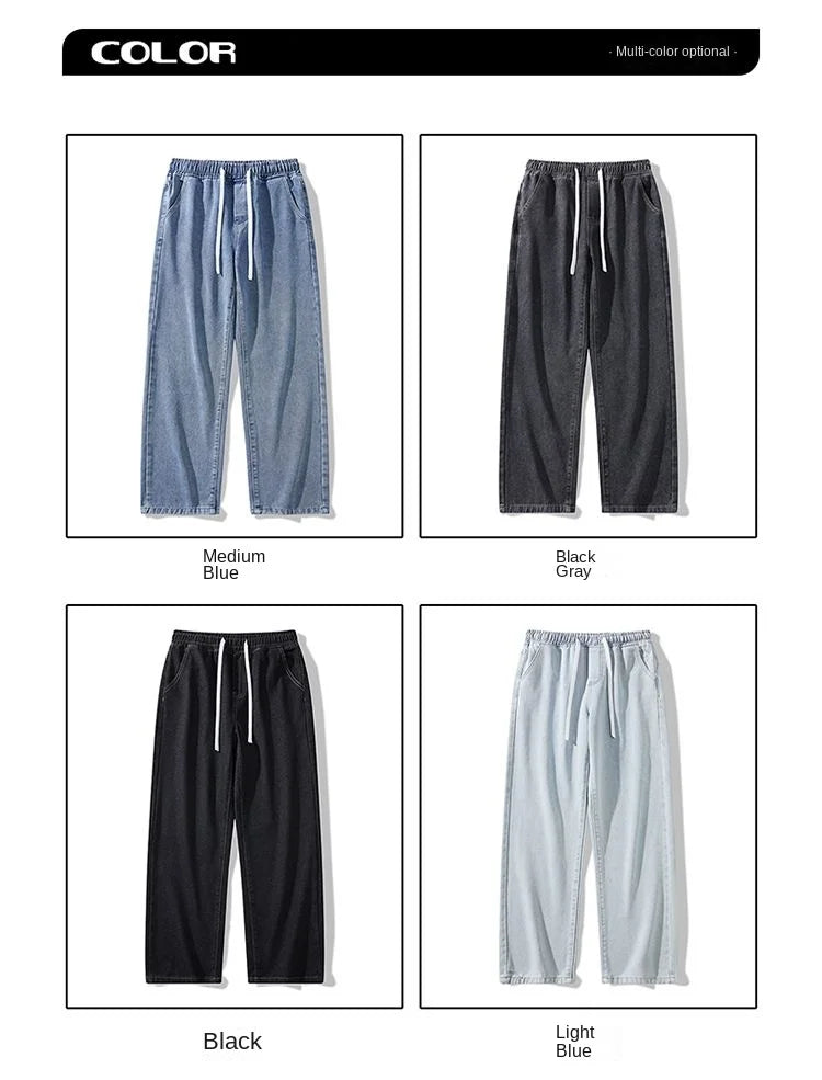 Trendy High Street Wide Leg Jeans | Comfortable Men's Denim Pants