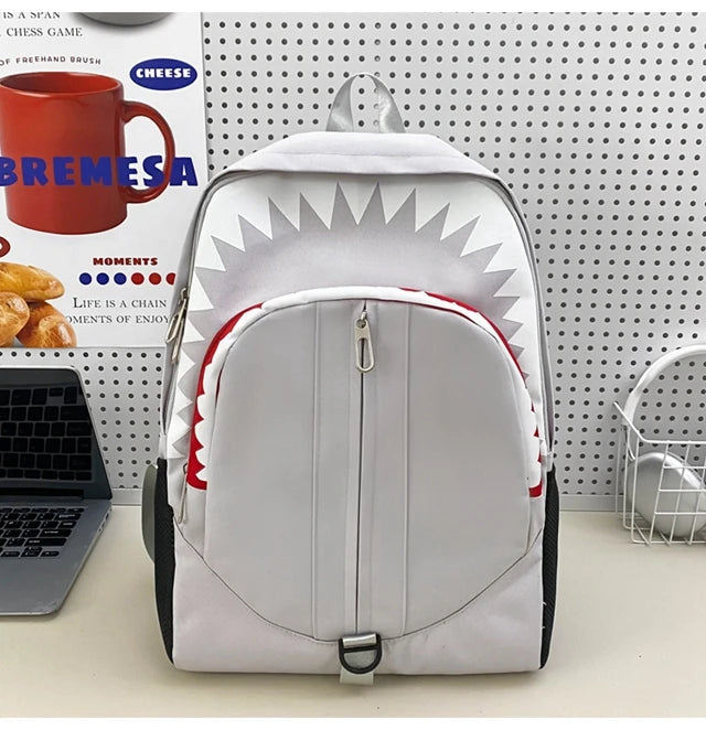 Luminous Shark Mouth Backpack | Large Capacity USB Laptop Bag