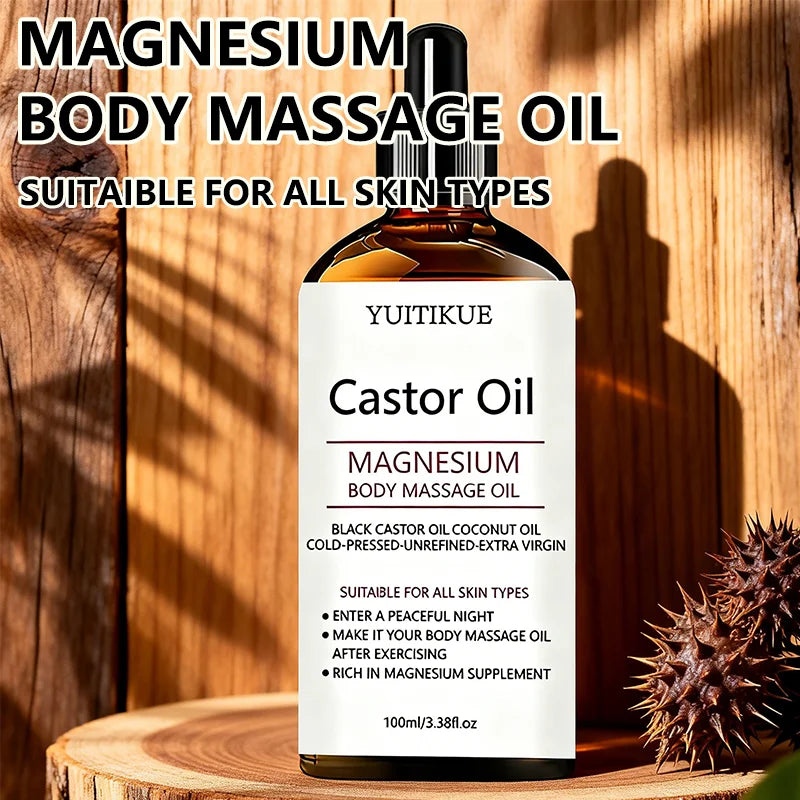 Cold-Pressed Castor Oil & Magnesium Body Massage Oil, 100ml