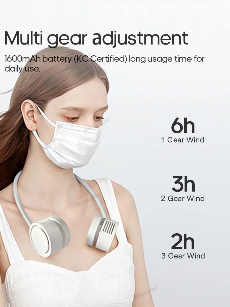 Portable Bladeless Neck Fan | USB Rechargeable Mini Air Cooler