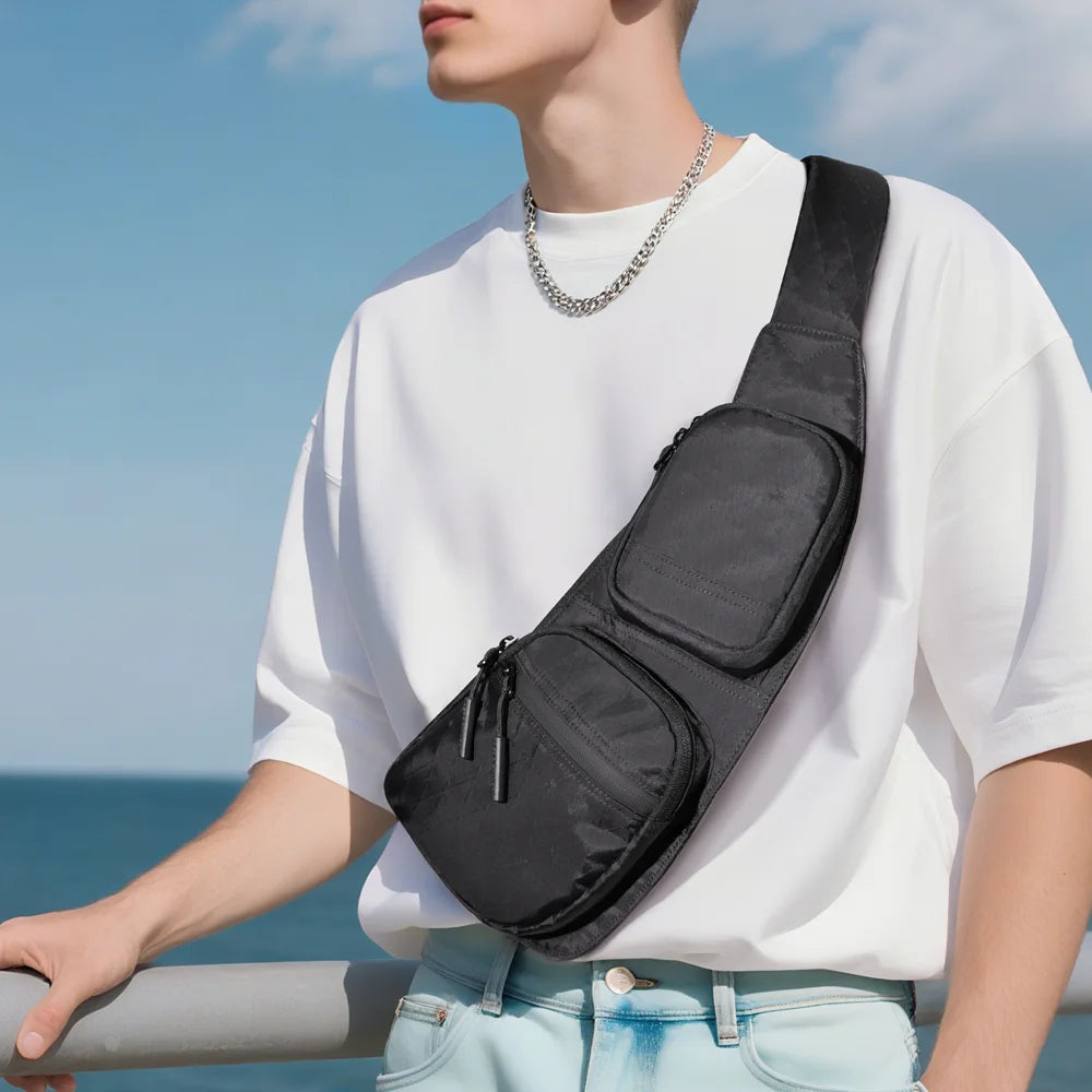 Durable Men's Sling Bag | Waterproof Crossbody & Waist Pack