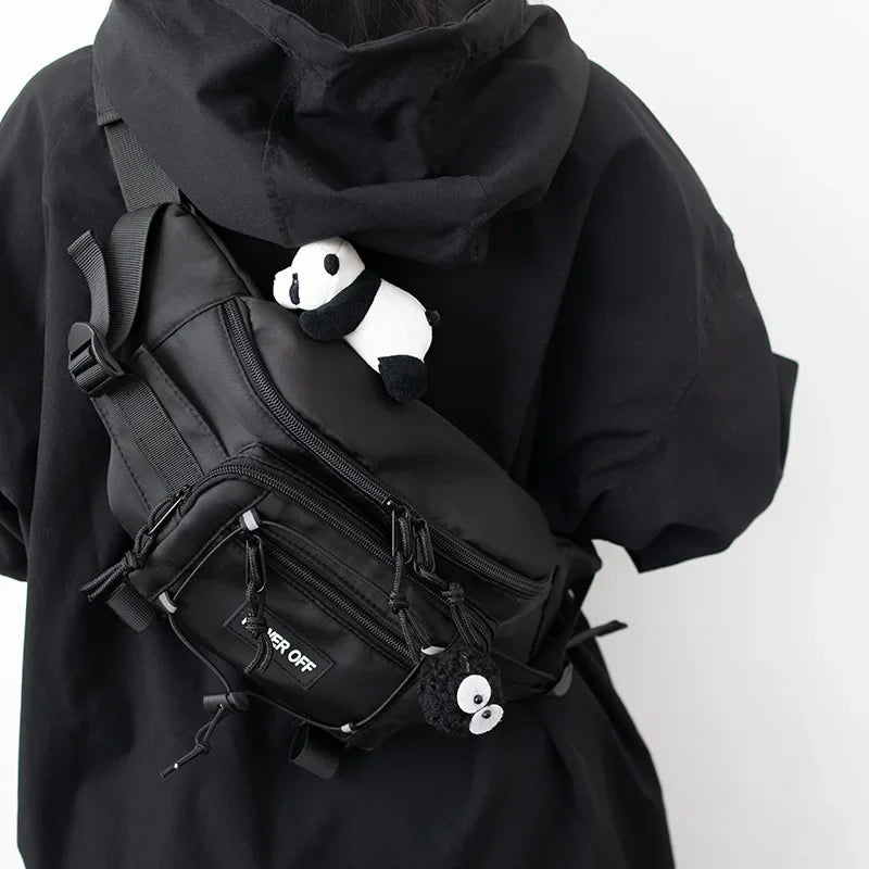 Punk Hip Hop Tactical Techwear Chest Bag Unisex Motorcycle Sport Waterproof Shoulder Crossbody Bags Outdoor Casual Fanny Pack 가방