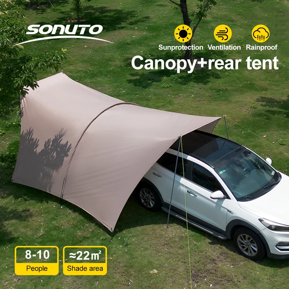 Portable Waterproof Car Awning Tent | UV Sun Shelter for Camping