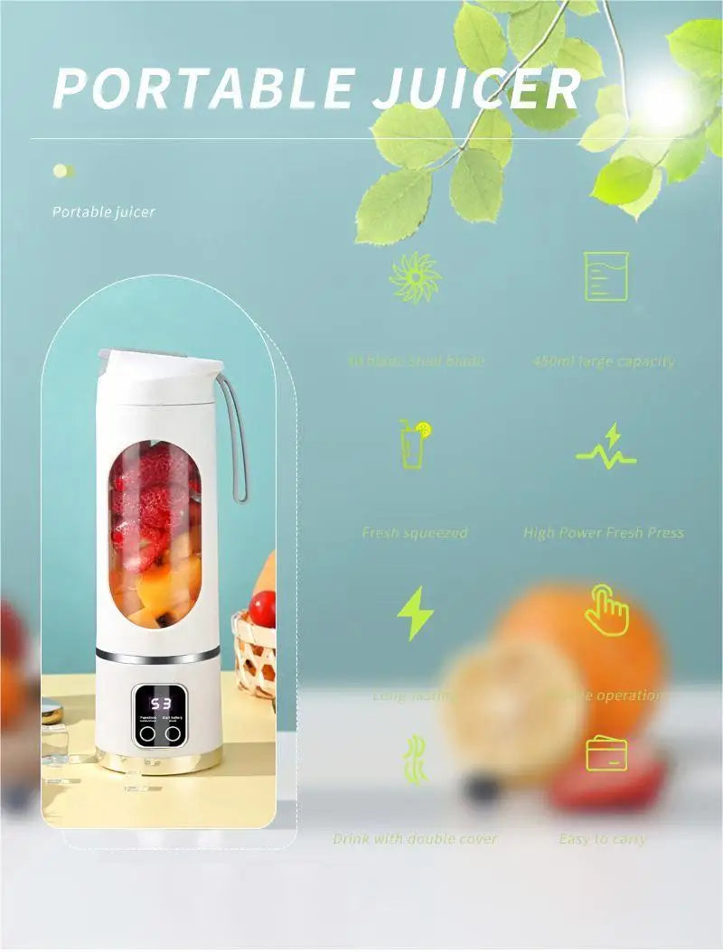 Portable Fruit Juicer | USB Rechargeable Blender for Smoothies