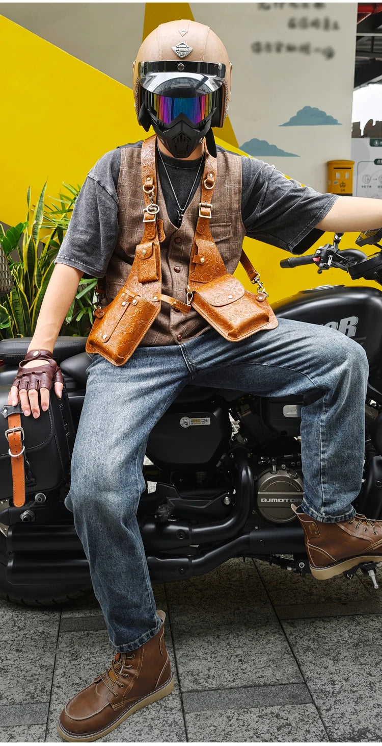 Anti-Theft Medieval Leather Holster Bag | Stylish Steampunk Design
