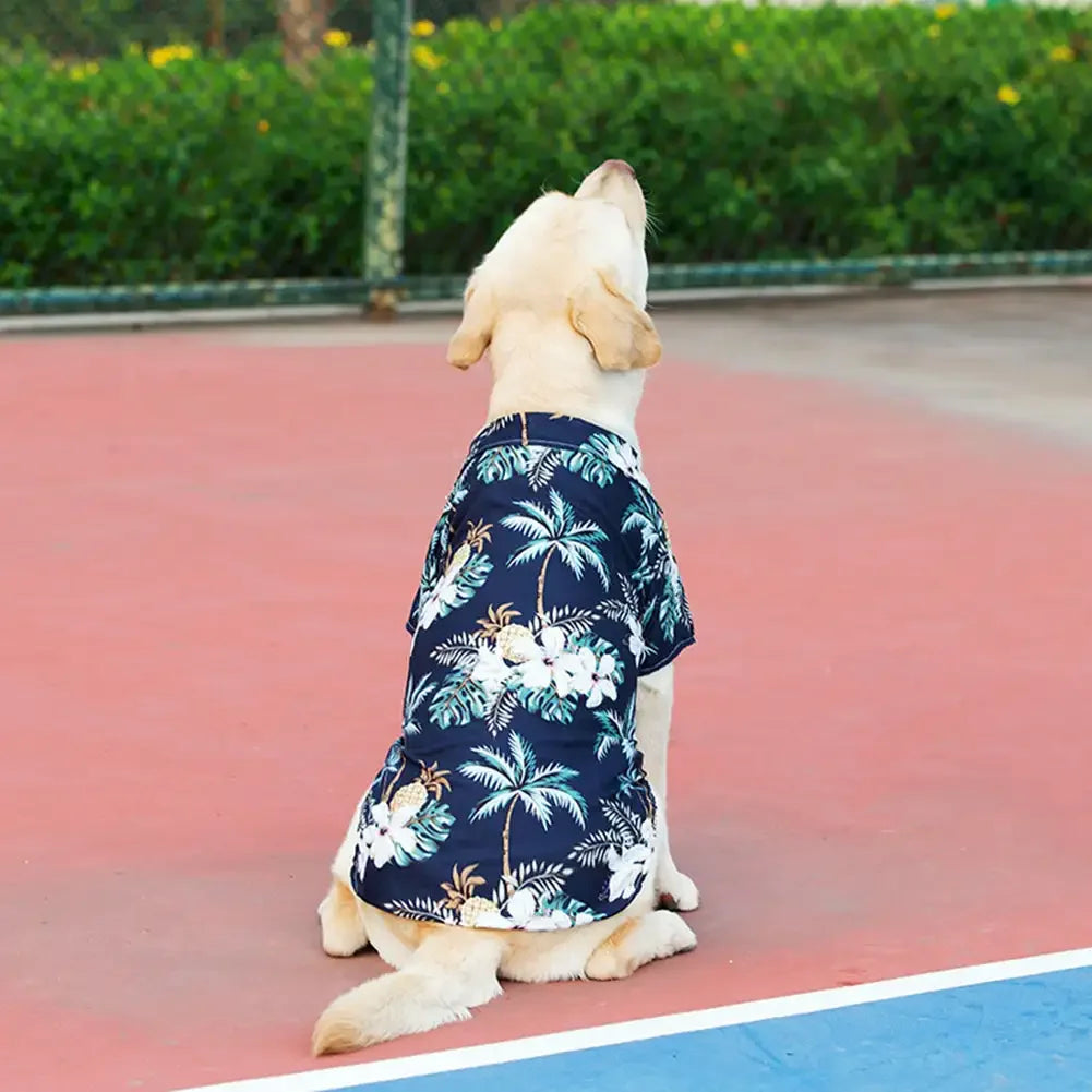 Bonitas camisetas de perro estilo hawaiano | Cómodas camisetas para mascotas
